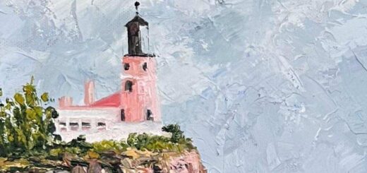 Split Rock Lighthouse, painting, paintonmywalls, oil painting, cherylwhiteart, art,