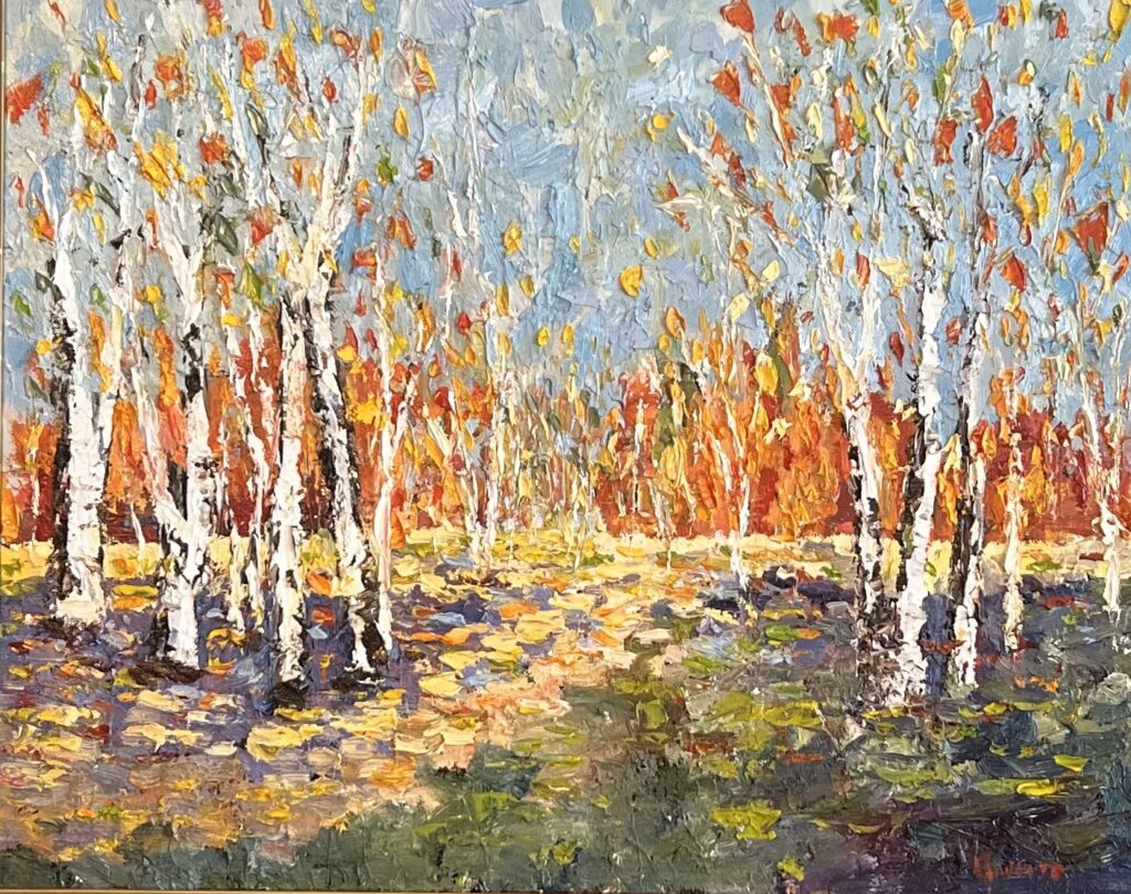 Oil Painting, Autumn, Birch, Landscape, paintonmywalls, cherylwhite art