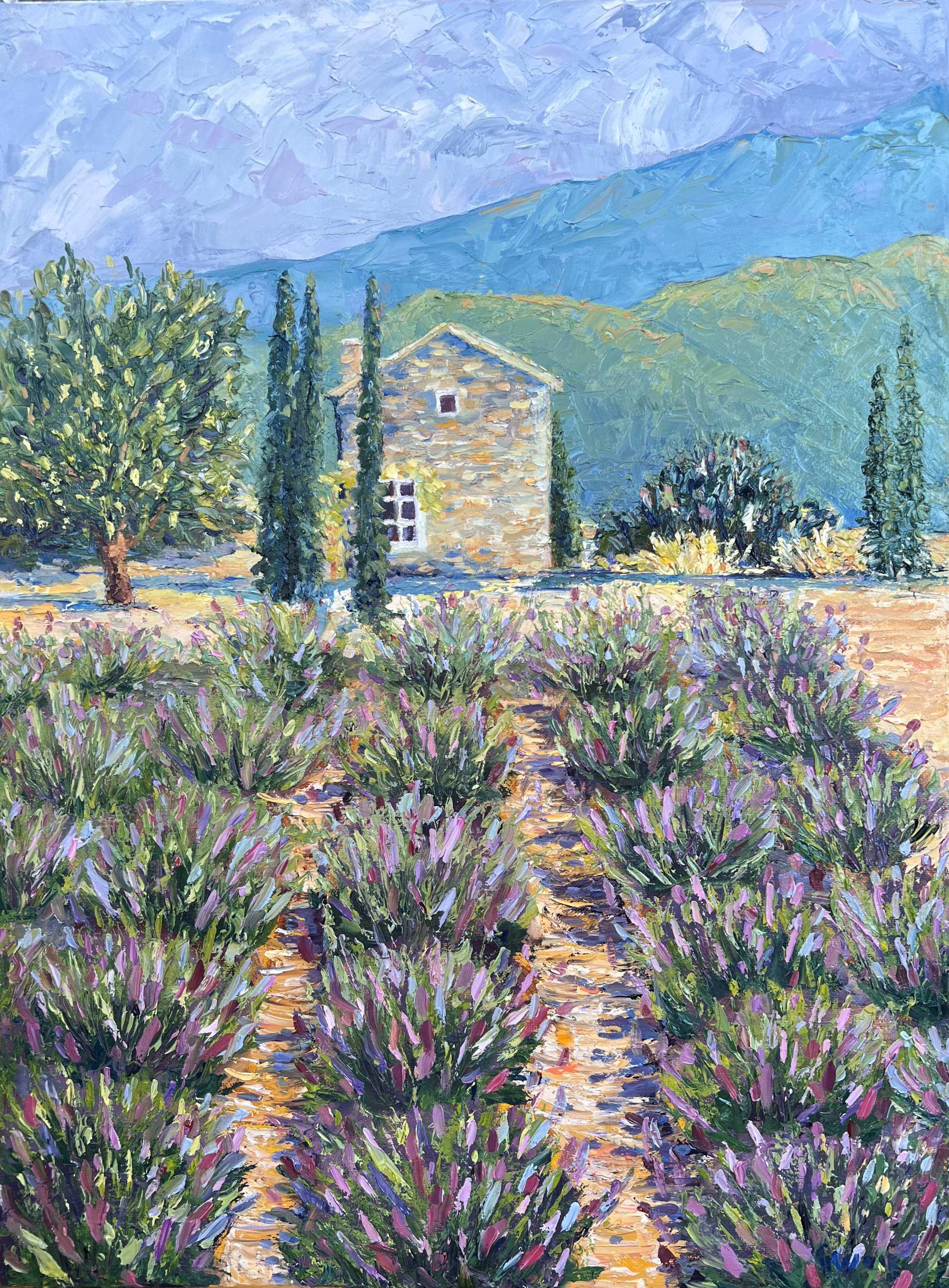 Singing Lavender, 18x24, oil painting, paintonmywalls, cherylwhiteart